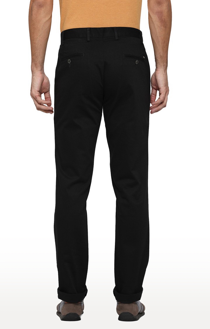 JadeBlue | JBCT204/4,BLACK Men's Black Cotton Solid Trousers 2