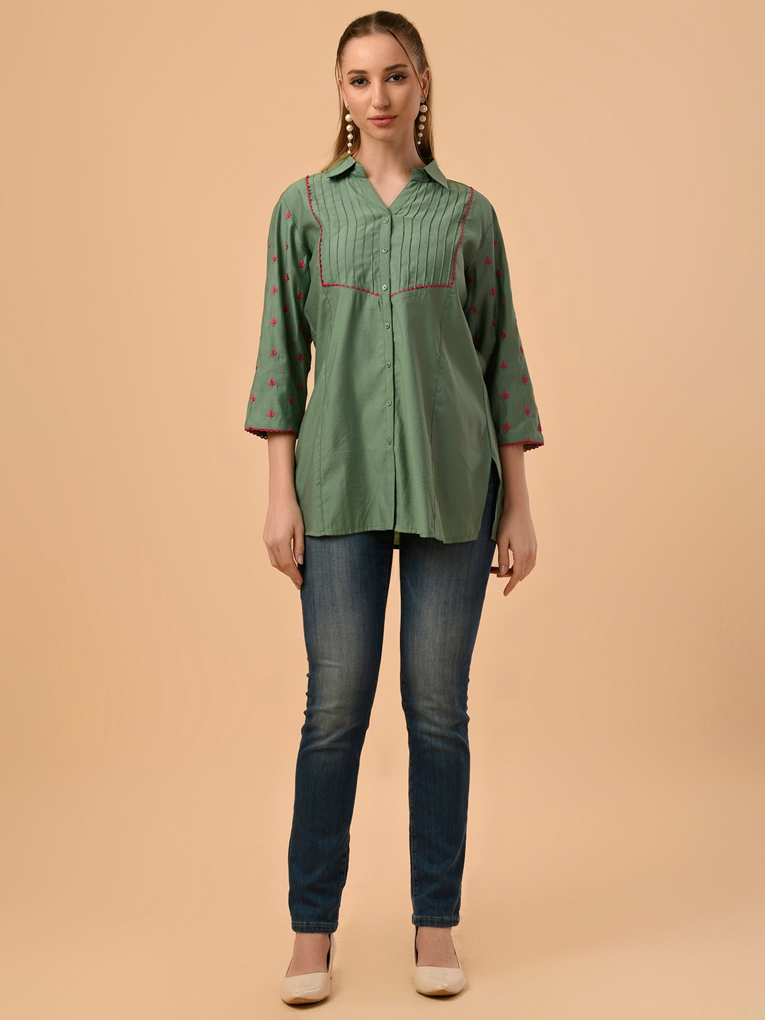 ALBION SMART LADIES GREEN TOP
