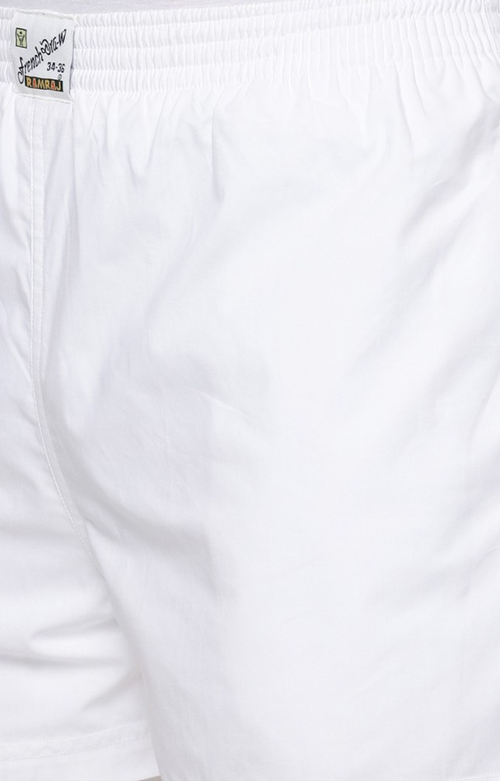 Ramraj White Men's Pure Cotton Boxers
