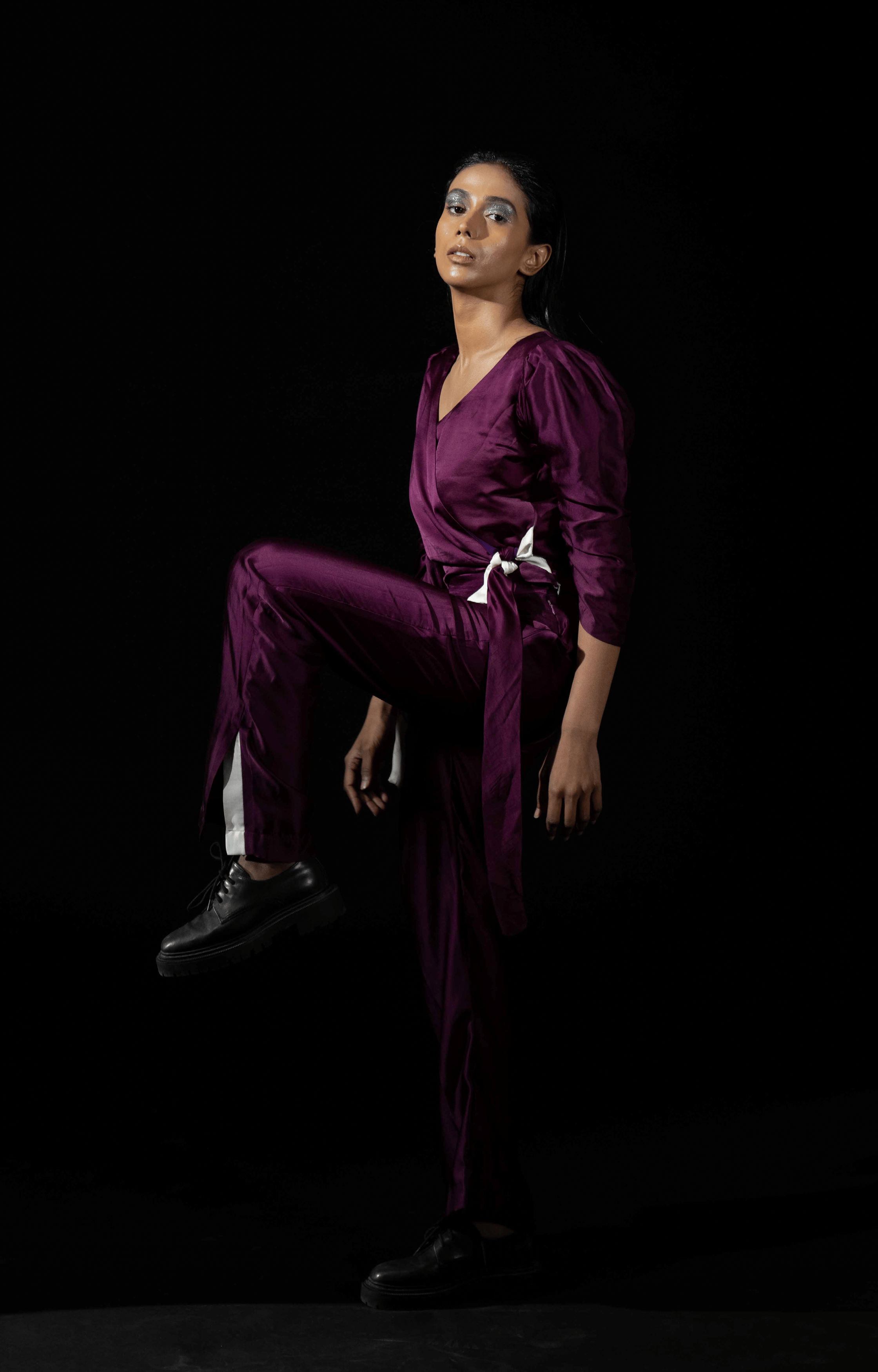 NOTSOSURE | SIDE TIE UP COORD - PURPLE undefined