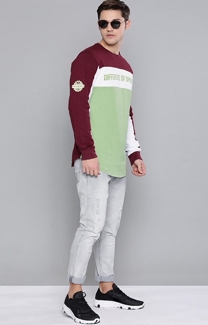 Difference of Opinion | Men's Multicolor Cotton Colourblock Sweatshirt 1