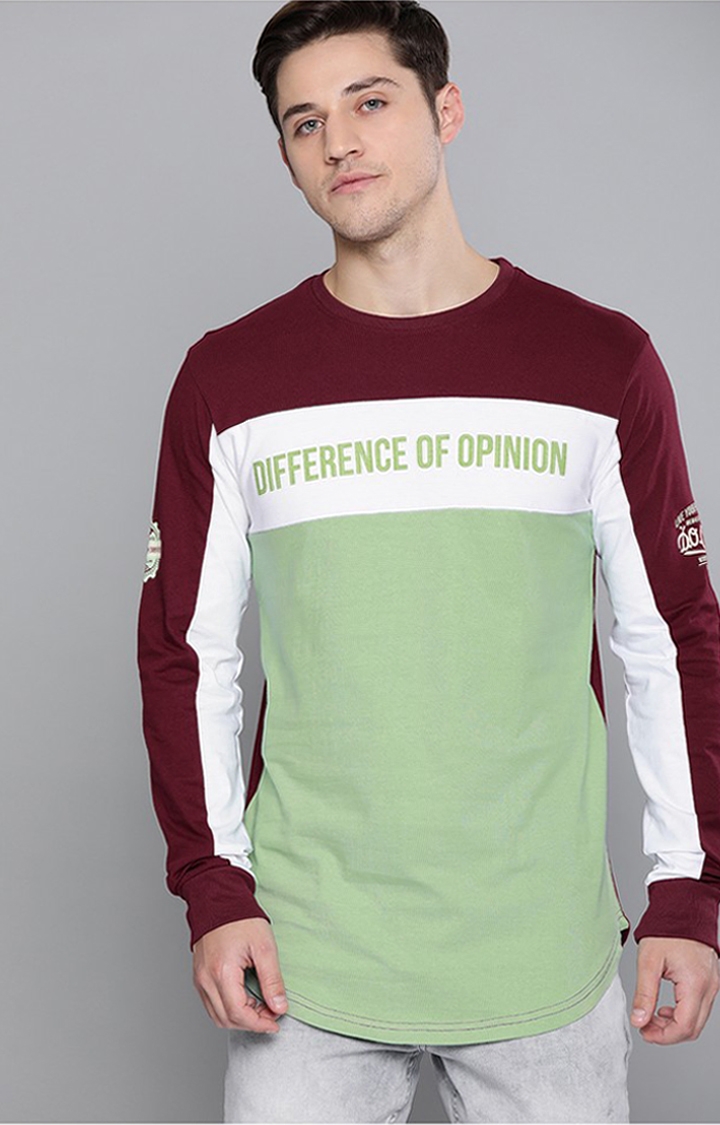 Difference of Opinion | Men's Multicolor Cotton Colourblock Sweatshirt 0