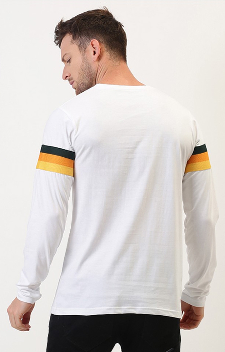 Difference of Opinion | Men's White Cotton Striped Sweatshirt 3
