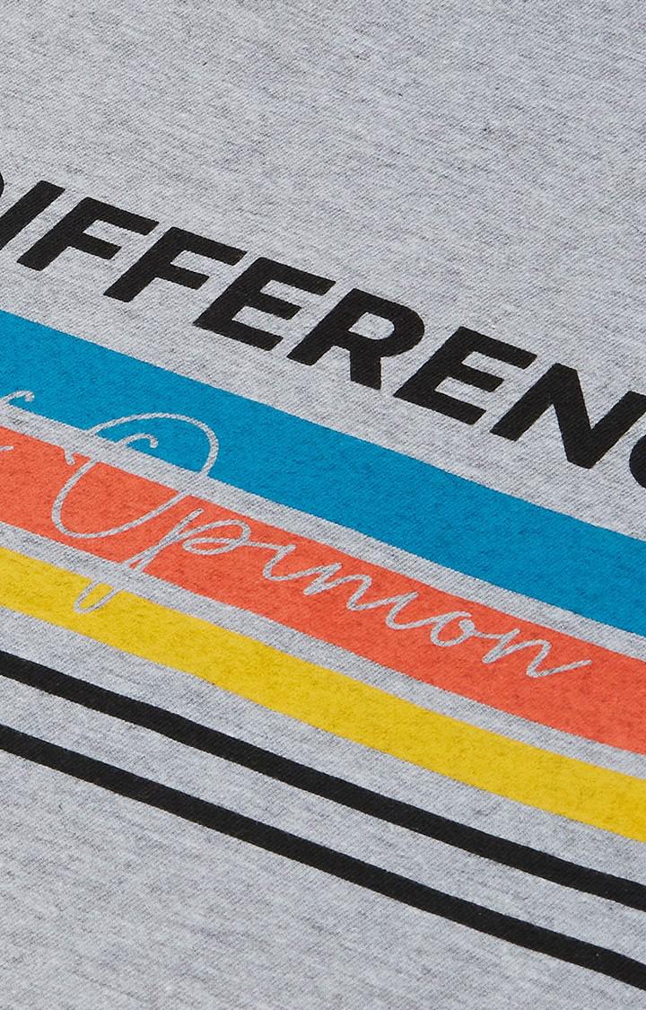 Men's Grey Cotton Striped Sweatshirt