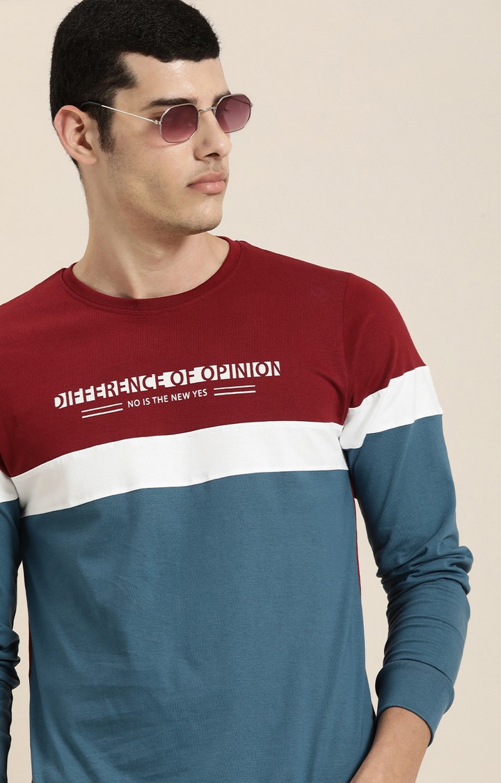Difference of Opinion | Men's Multicolor Cotton Colourblock Sweatshirt 3