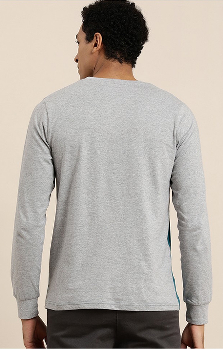 Difference of Opinion | Men's Grey & Blue Cotton Typographic Printed Sweatshirt 2
