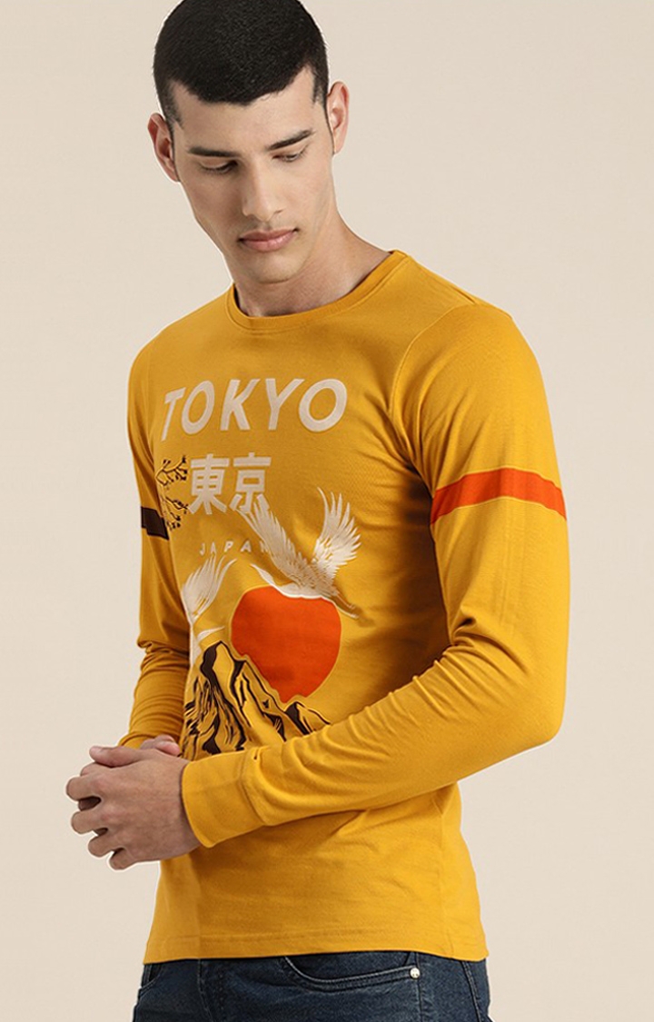 Difference of Opinion | Men's Yellow Cotton Printed Sweatshirt 0