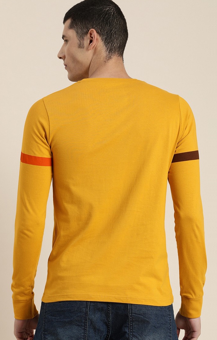 Difference of Opinion | Men's Yellow Cotton Printed Sweatshirt 2