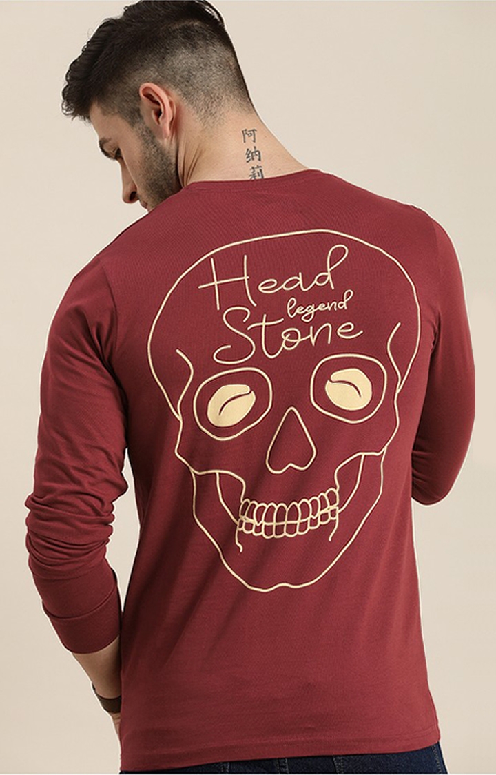 Difference of Opinion | Men's Maroon Cotton Graphic Printed Sweatshirt