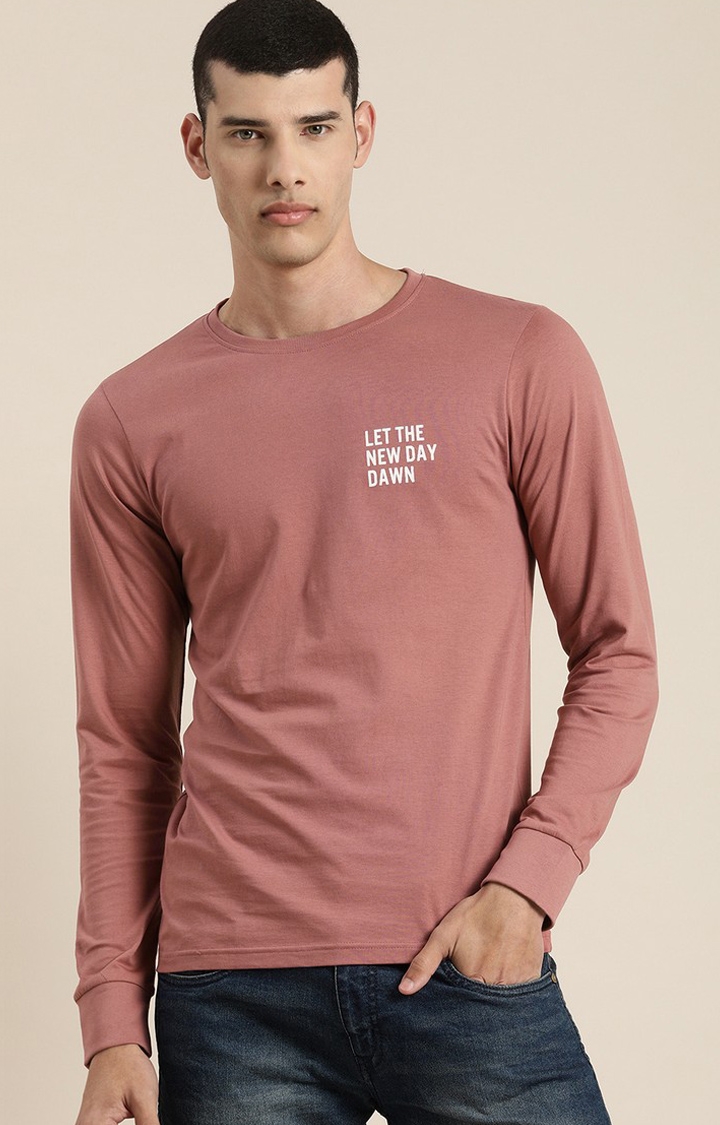 Difference of Opinion | Men's Pink Cotton Graphic Printed Sweatshirt 1