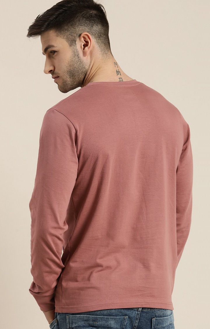 Difference of Opinion | Men's Pink Cotton Typographic Printed Sweatshirt 2