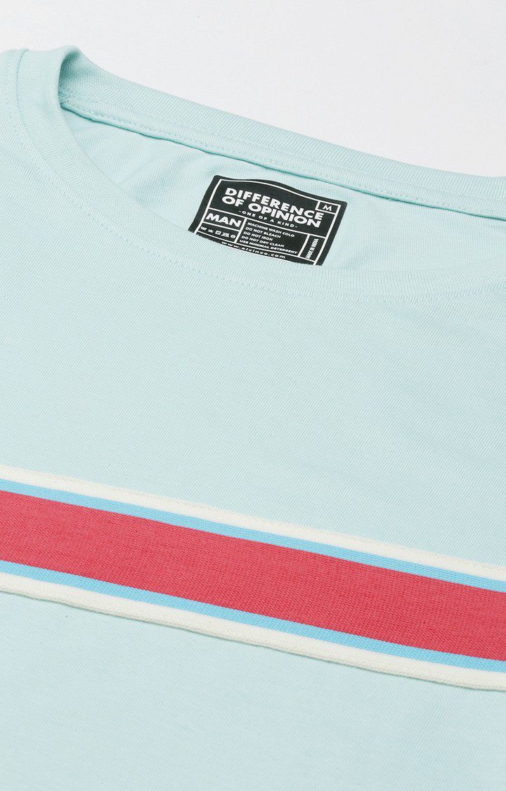 Men's Blue Cotton Striped Sweatshirt