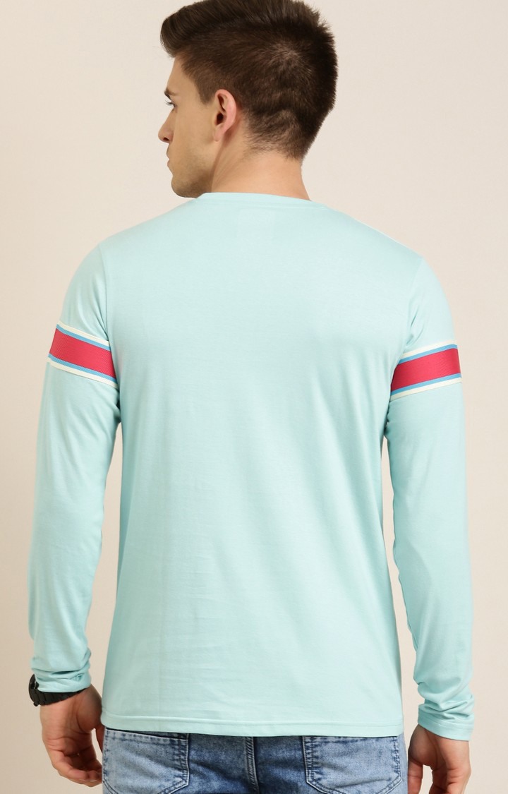 Men's Blue Cotton Striped Sweatshirt