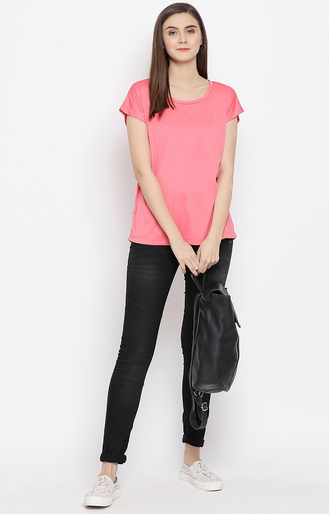 Crimsoune Club | Pink Solid T-Shirt 1