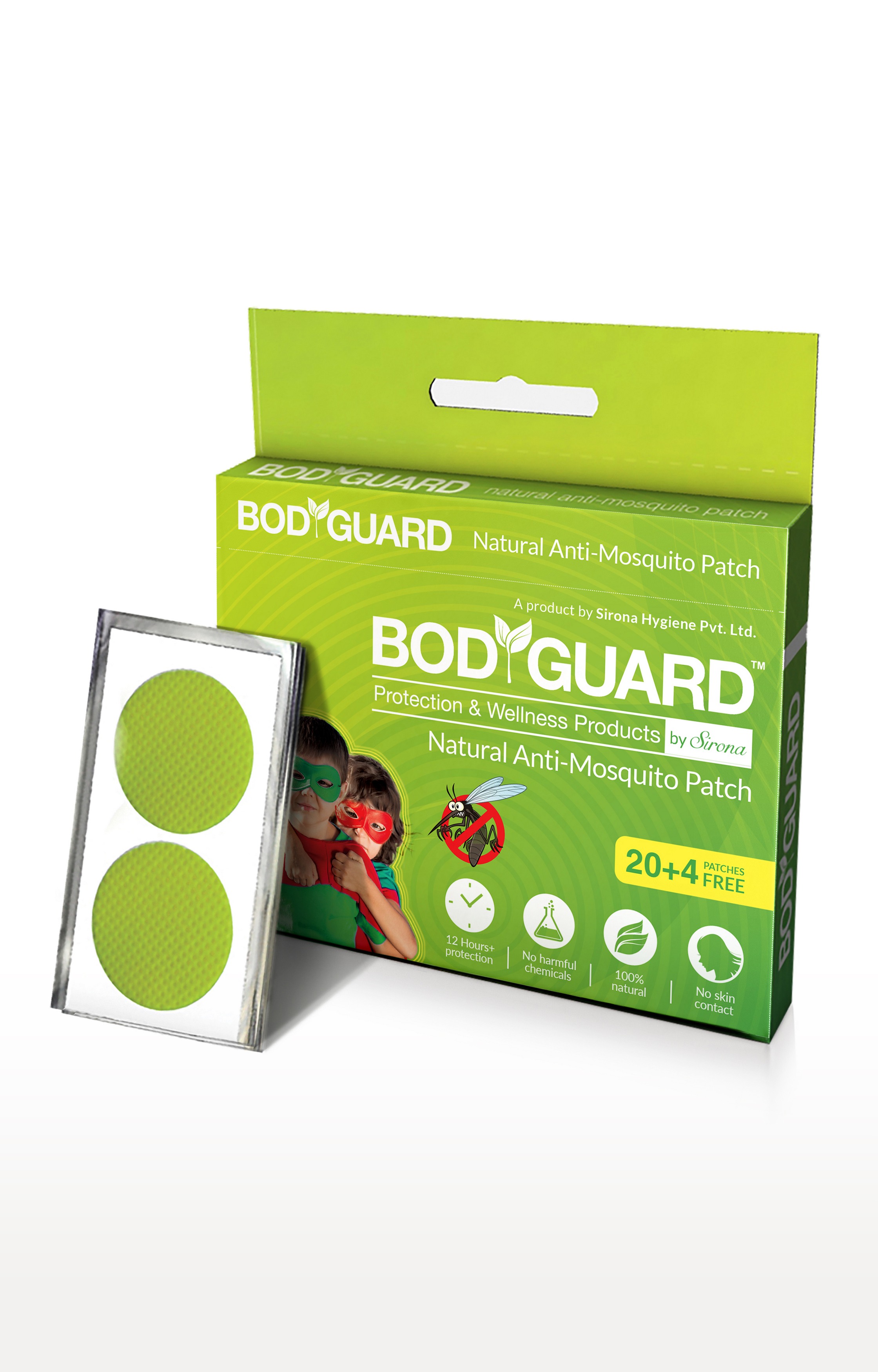 Bodyguard Premium Natural Anti Mosquito Patches - 20 + 4 Patches