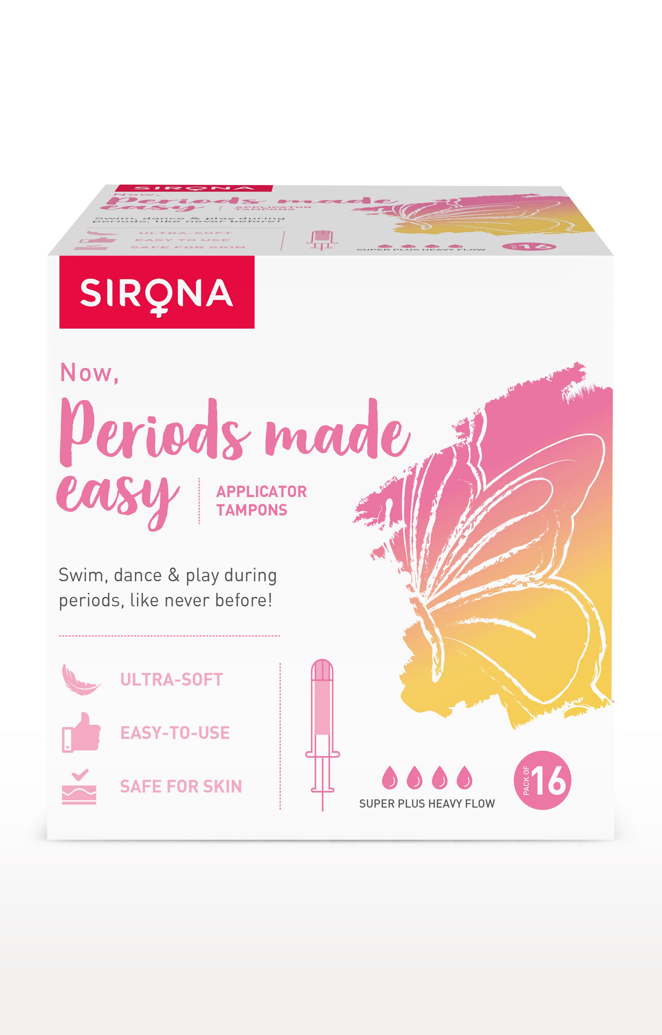 Sirona | Premium Applicator Tampons By Sirona super Plus Heavy Flow (16 Pcs) 1