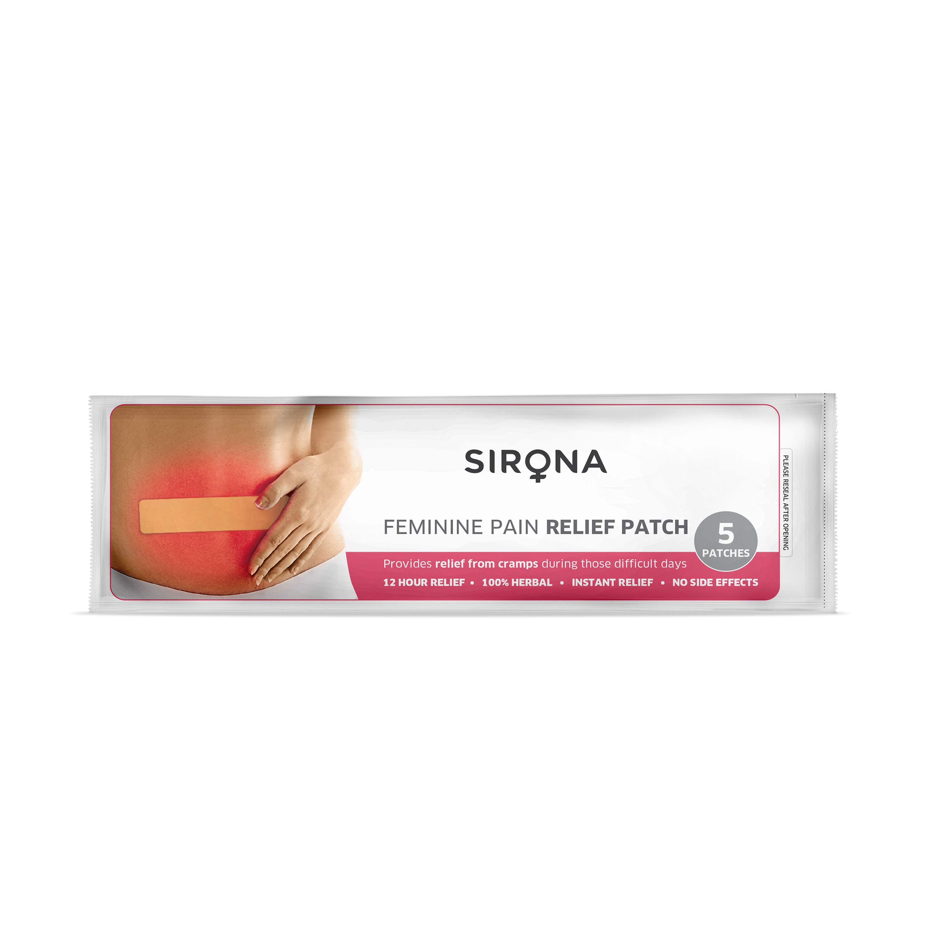 Sirona Feminine Pain Relief Patches - 5 Patches (1 Pack - 5 Patches Each)