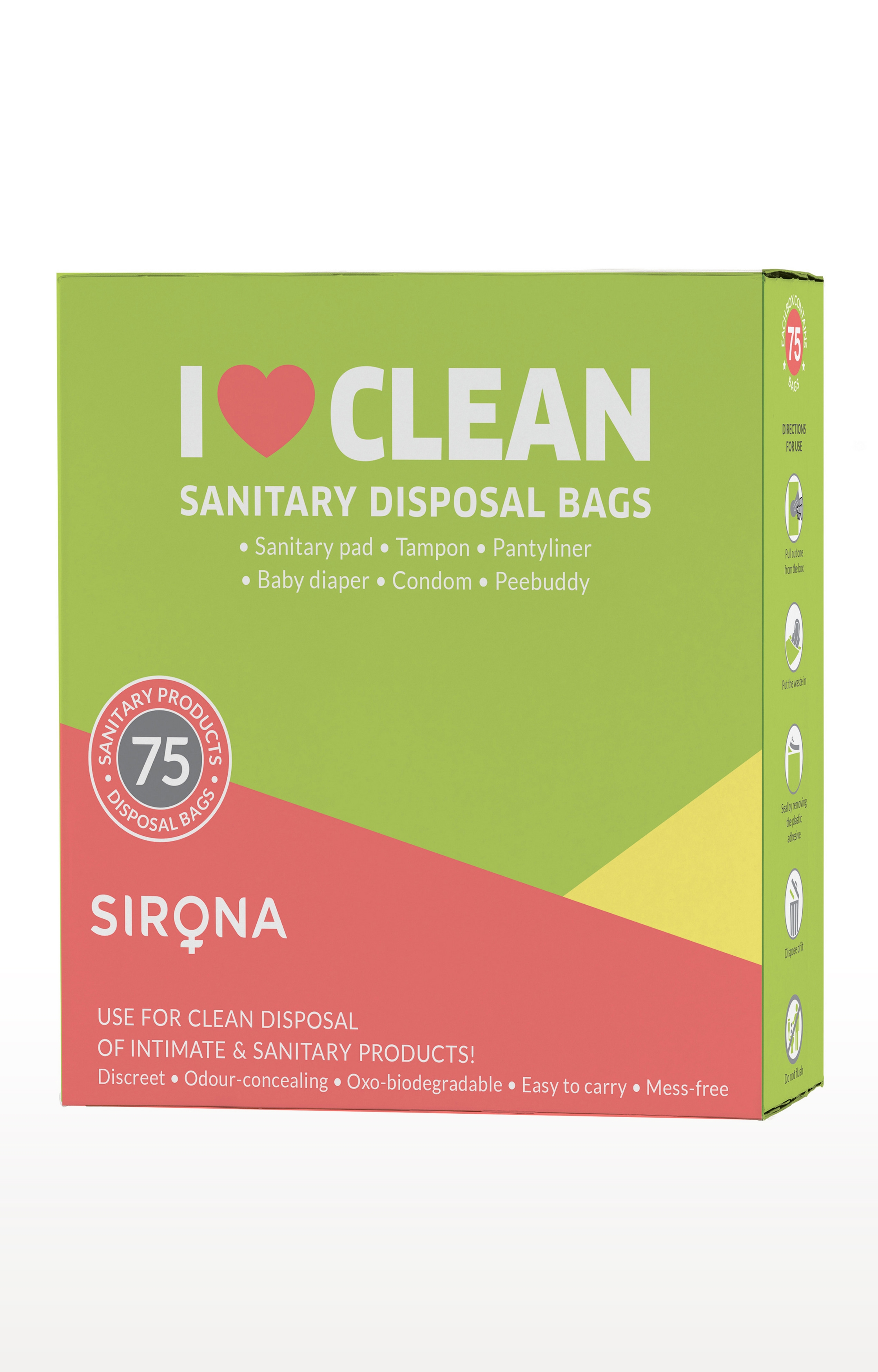 Sirona | Sirona Sanitary and Diapers Disposal Bag Pack 1 (75 Bags) 0