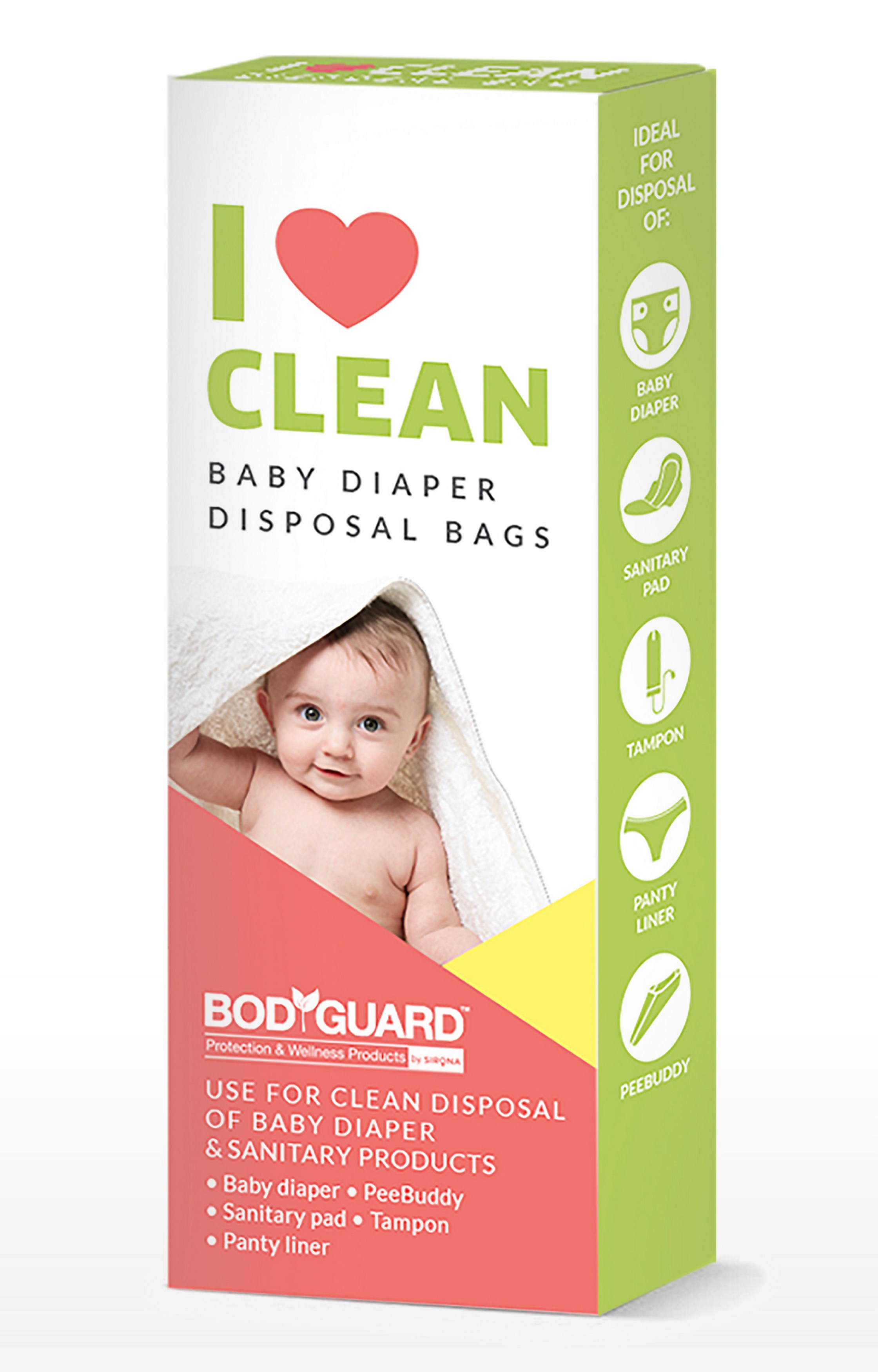 BodyGuard Baby Diapers and Sanitary Disposal Bag 15 Bags