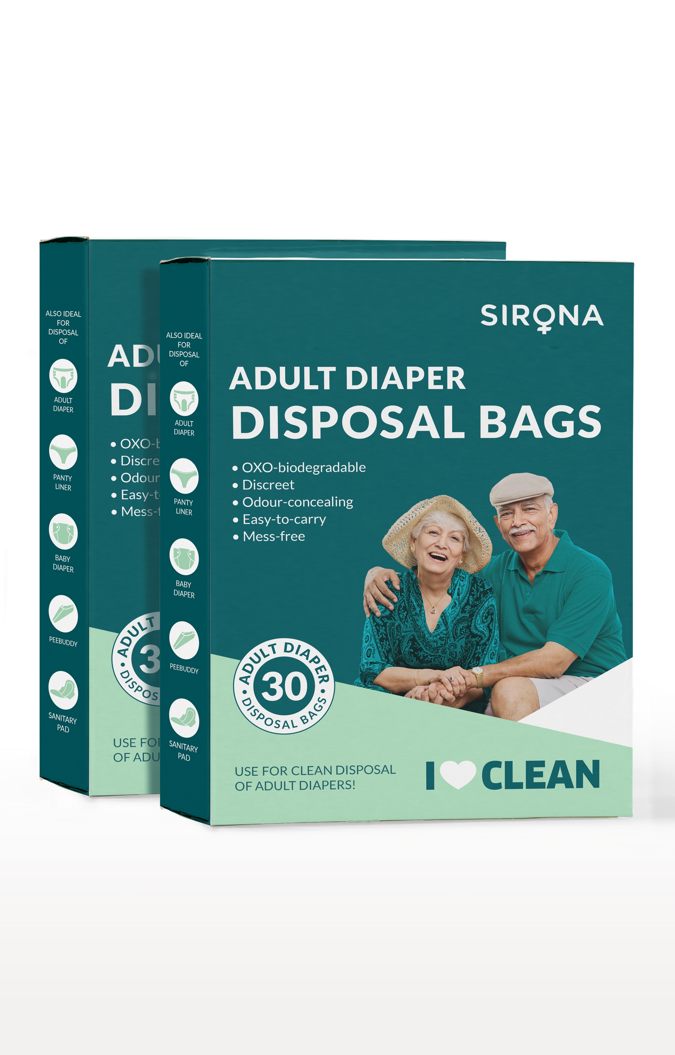 Sirona | Sirona Premium Adult Diaper Disposal Bags 60 Bags (2 Pack 30 Bags Each) 0