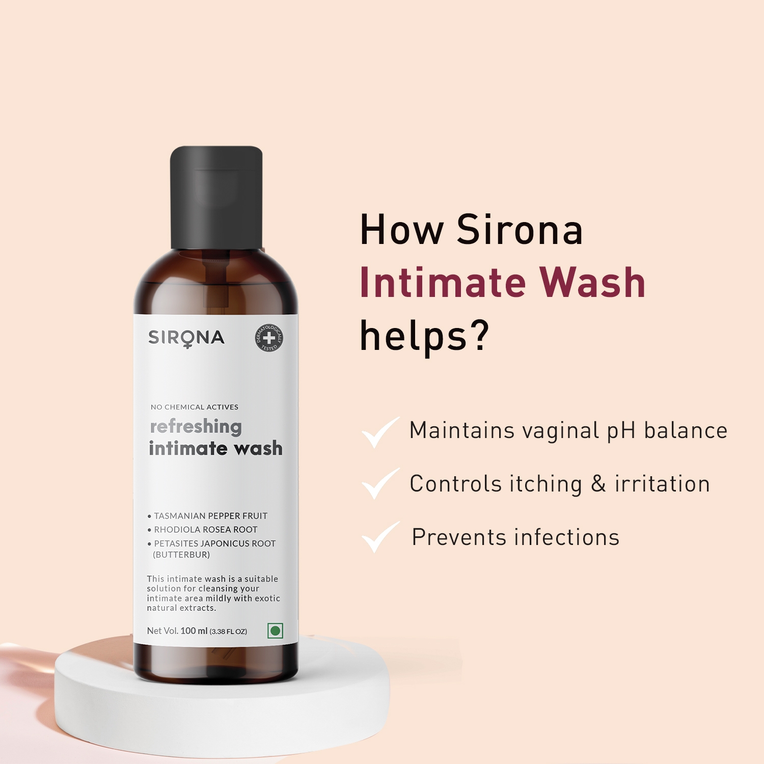 Sirona | Sirona Natural Ph Balanced Intimate Wash With 5 Magical Herbs & No Chemical Actives For Men And Women - 100 Ml 4