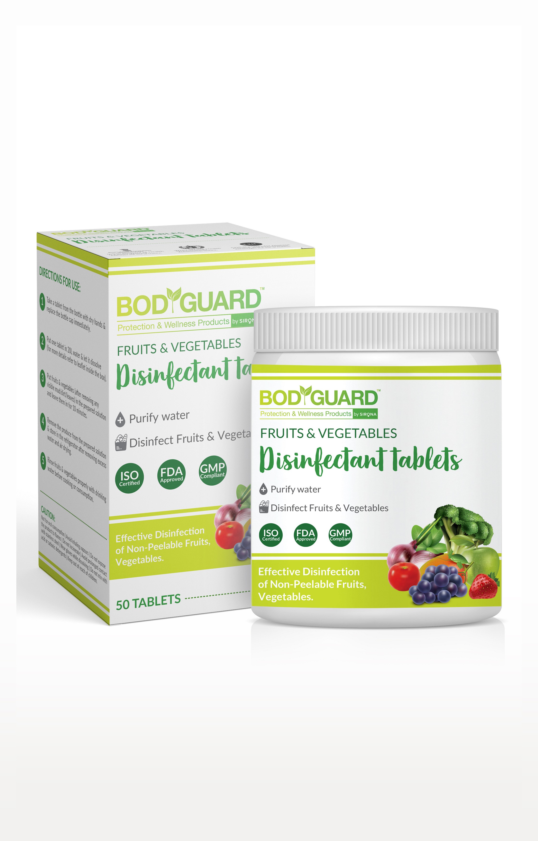 Bodyguard Fruits And Vegetables Disinfectant Tablets - 50 Tablets