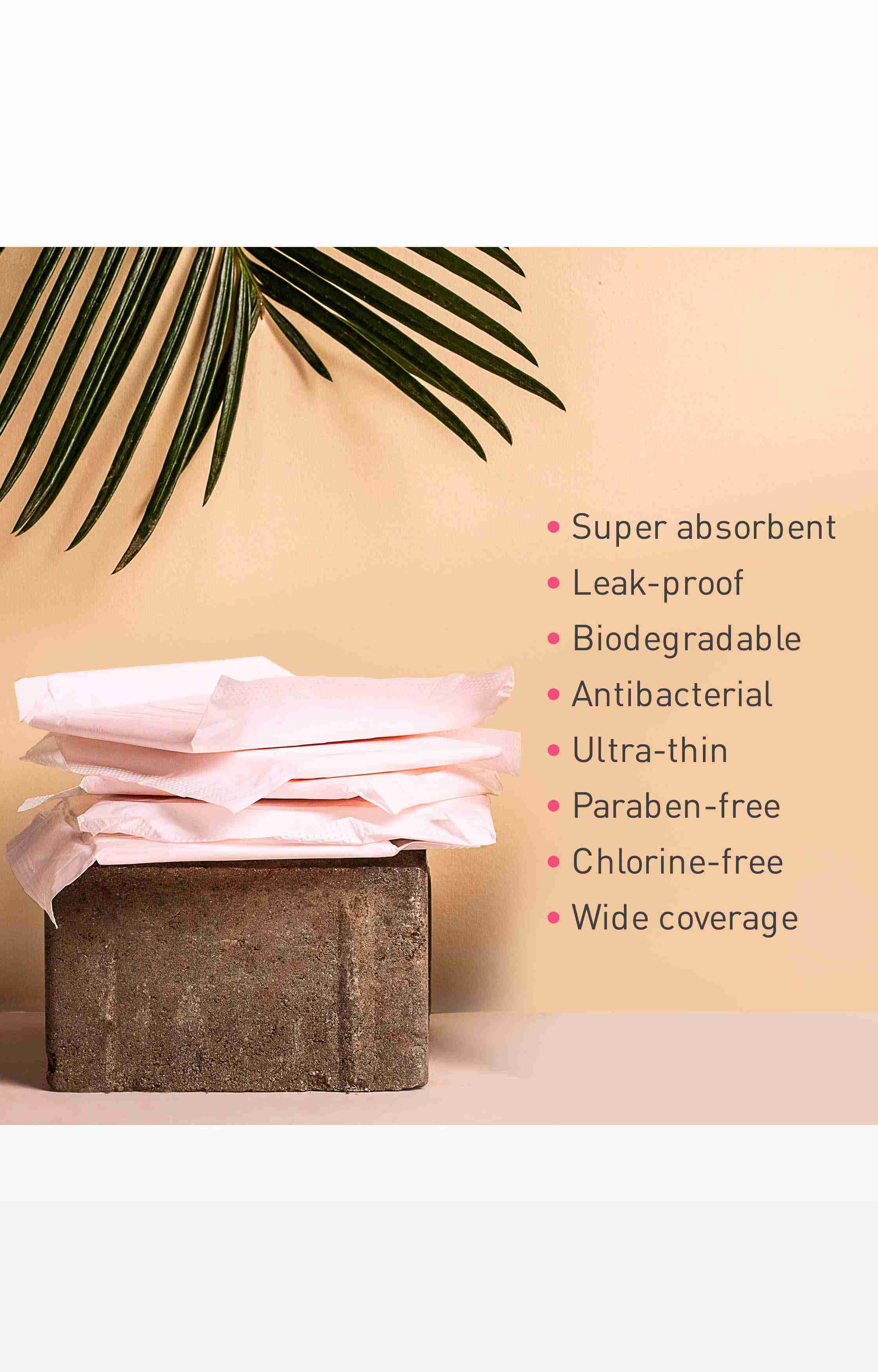 Sirona Natural Biodegradable Super Soft Pink Sanitary Pads/Napkins - 10 Pieces, Large (L)