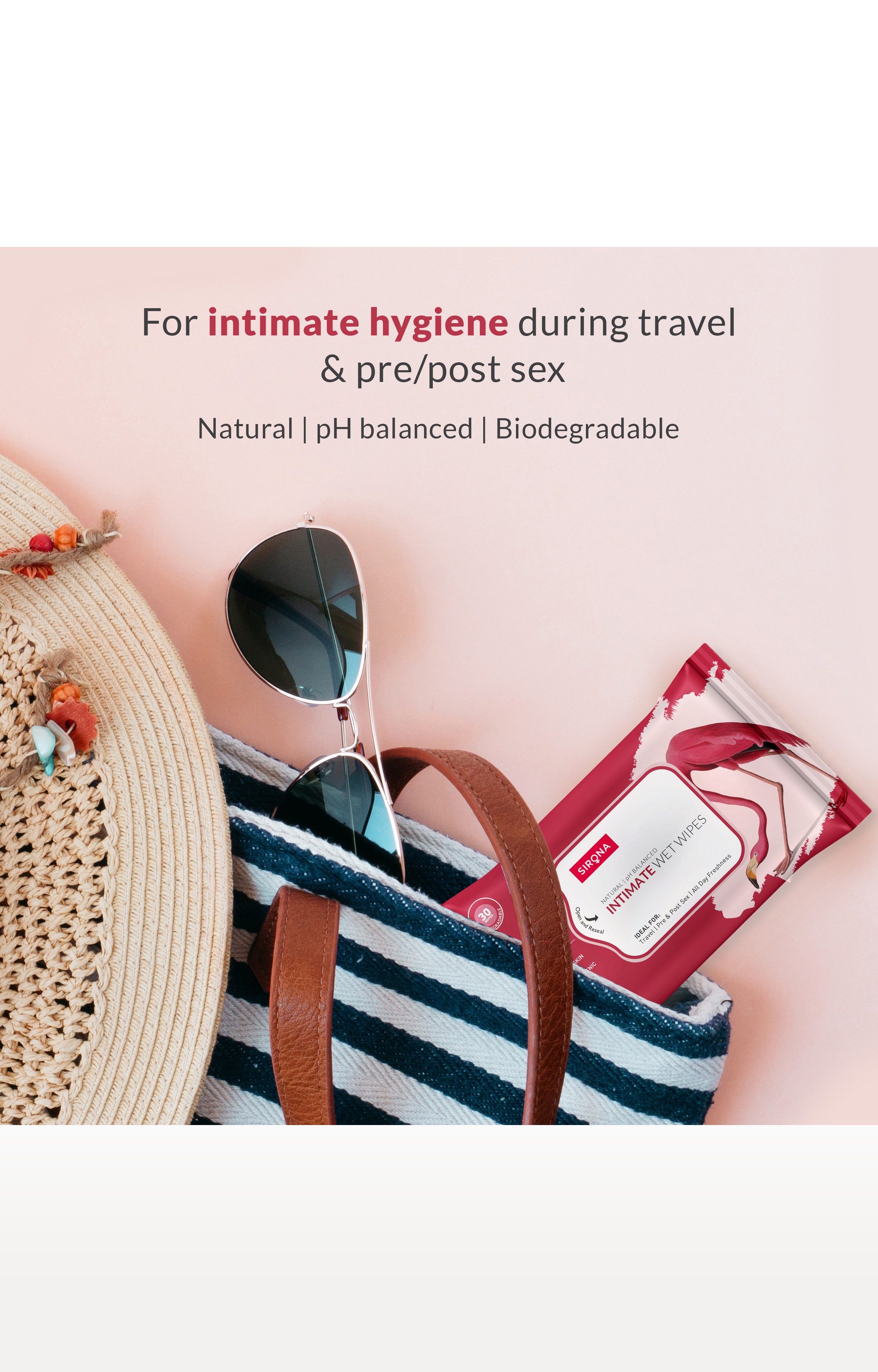 Sirona Ph Balanced Bamboo Intimate Wipes - 30 Wipes 