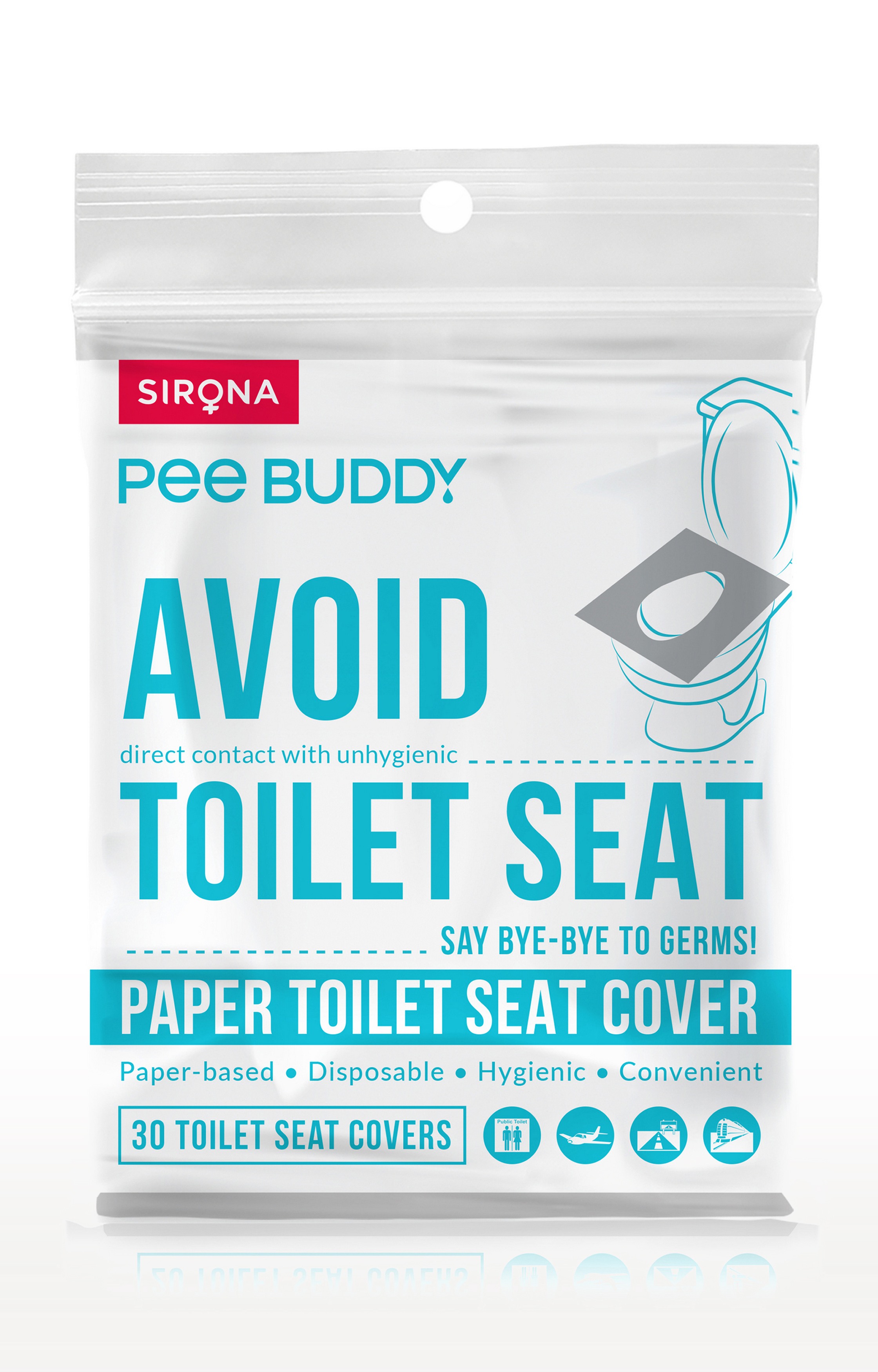 PeeBuddy Disposable Toilet Seat Cover to Avoid Direct Contact with Unhygienic Toilet Seats 30 Seat Covers