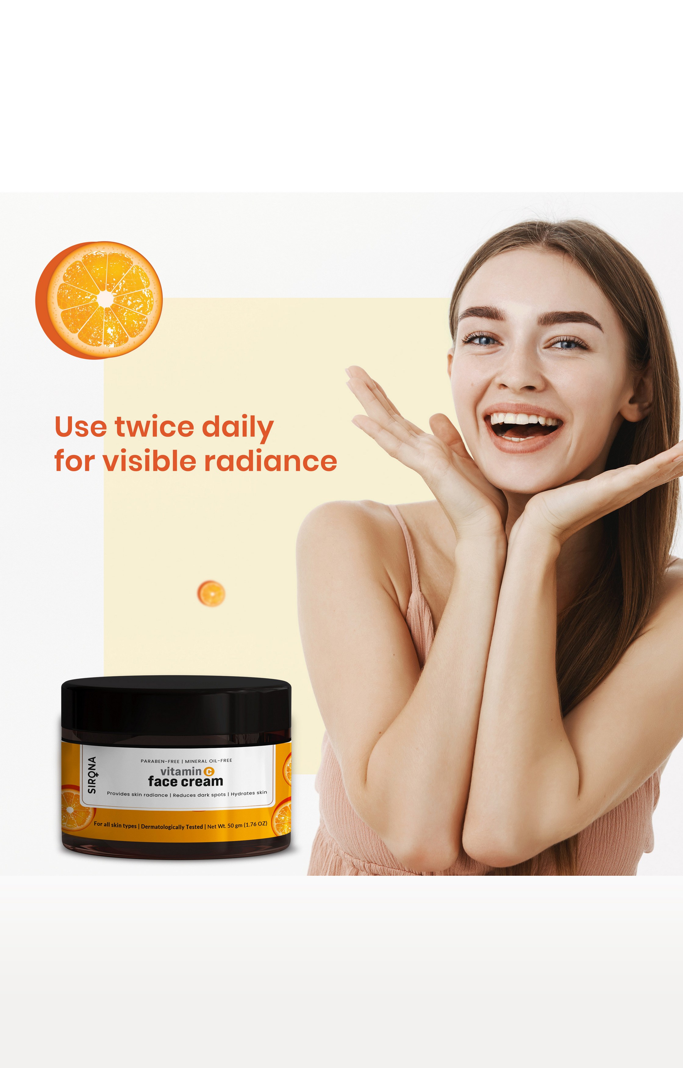 Sirona Vitamin C Face Cream For Hydrates Skin – 50 Gm