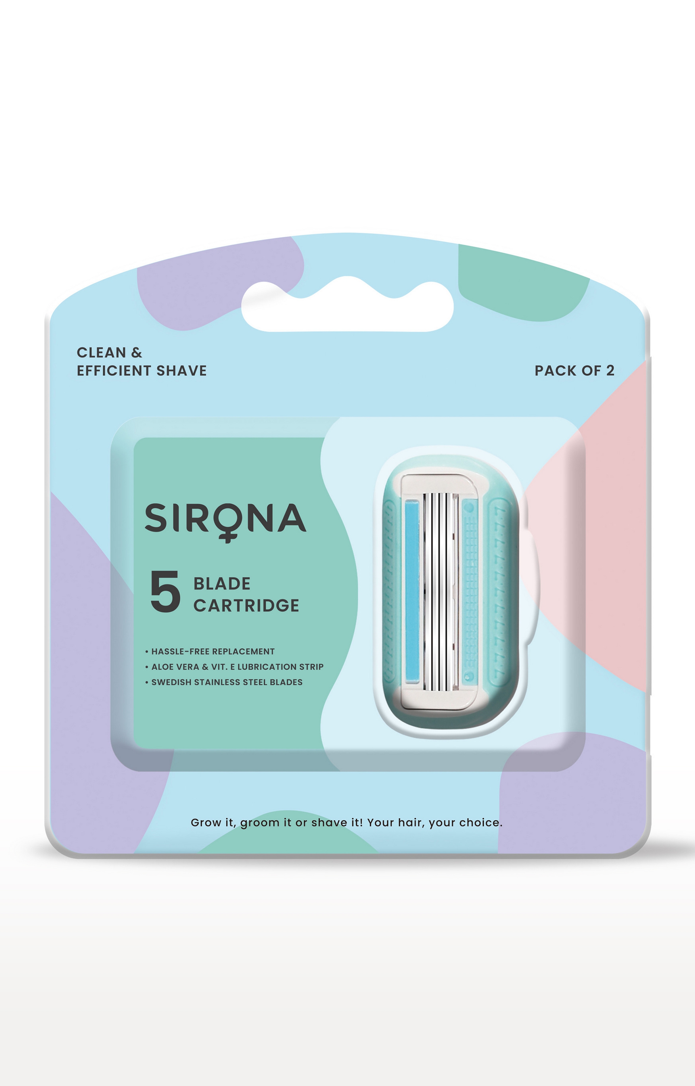 Sirona | Sirona Hair Removal Razor Blades/Refills/Cartridges For Women – Pack Of 2 With 5 Swedish Stainless Steel Blade, Aloe Vera & Vitamin E Lubrication Strip 0