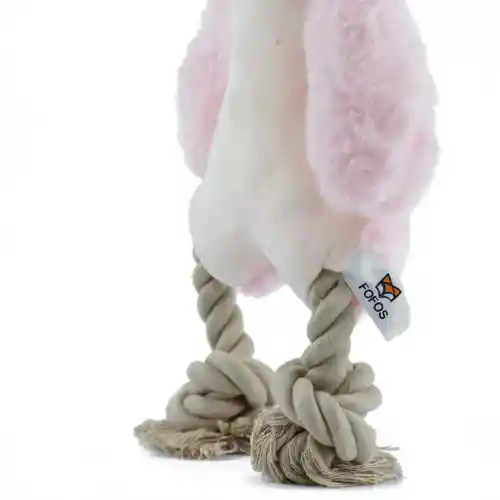 Barkbutler Fofos Rope Leg Plush Rabbit Toy for Dogs
