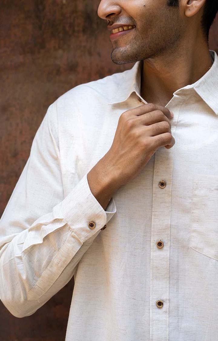 Men's Natural Tencel Regular Fit  Casual Shirt