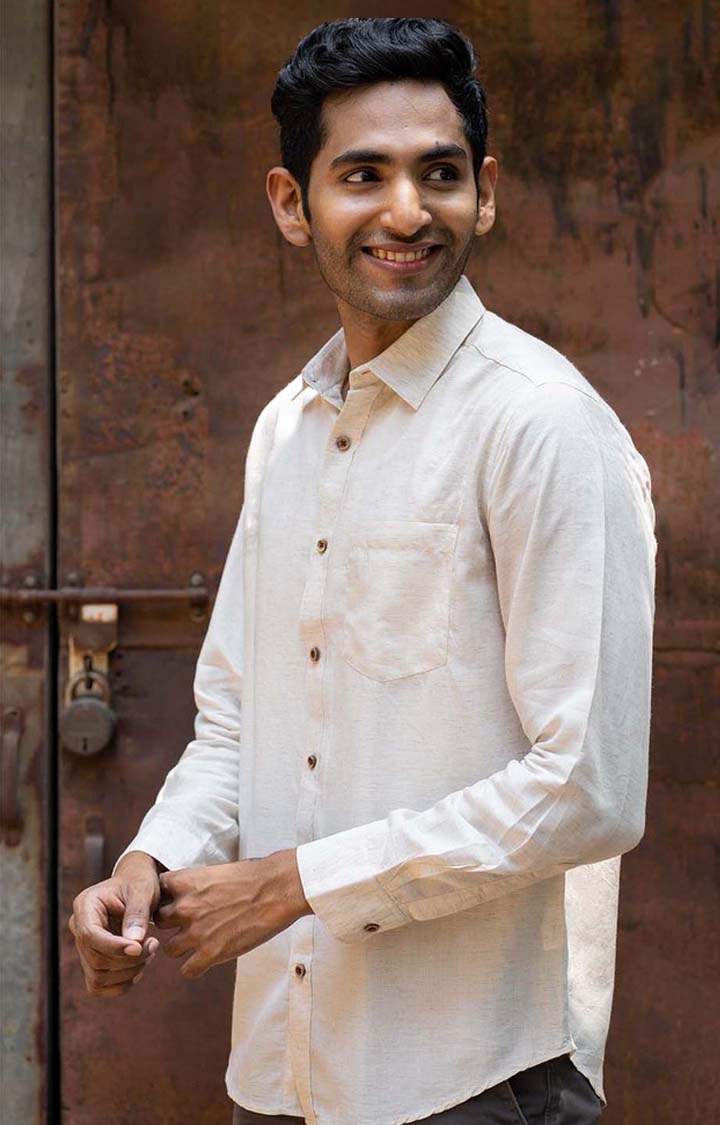 Men's Natural Tencel Regular Fit  Casual Shirt
