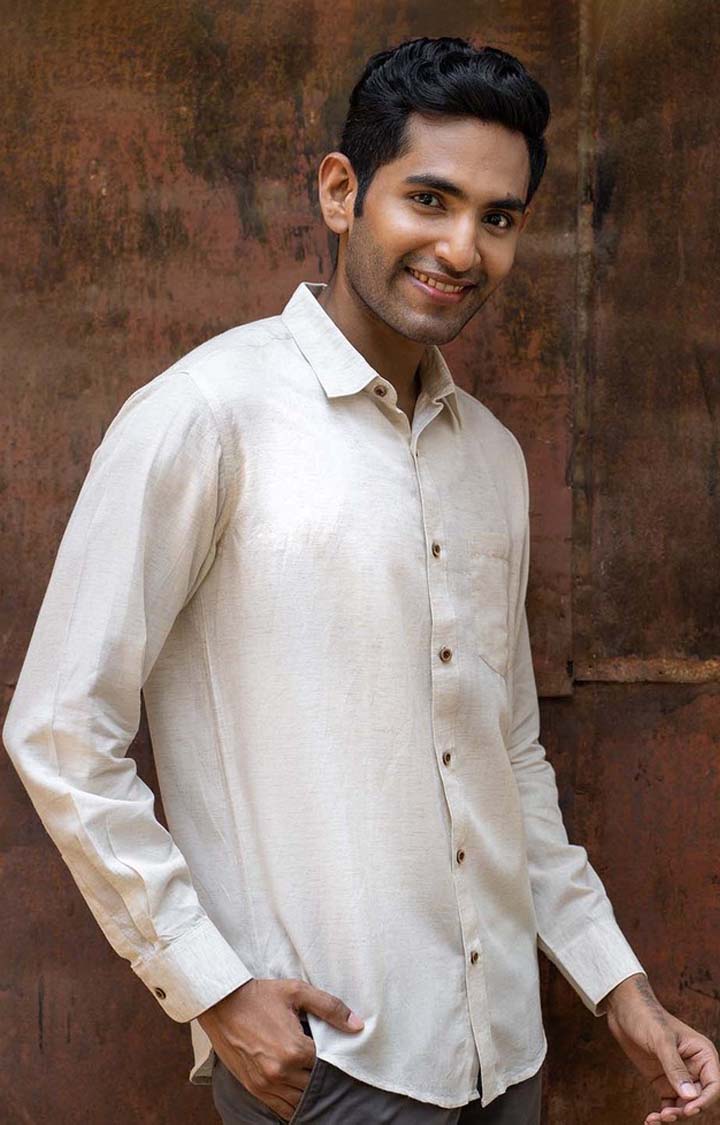 Men's Natural Tencel Regular Fit  Casual Shirt
