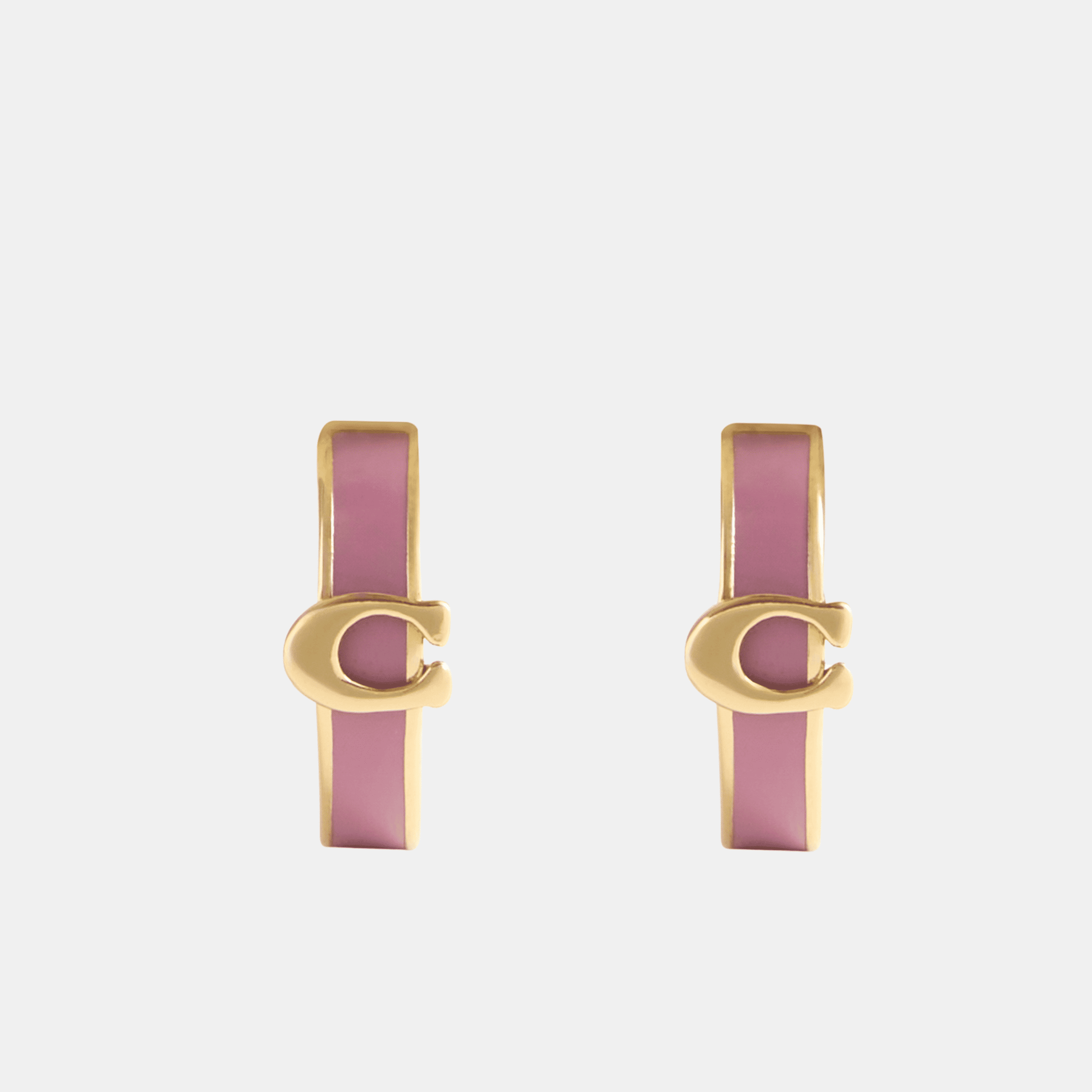 Signature C Enamel Huggie Earrings