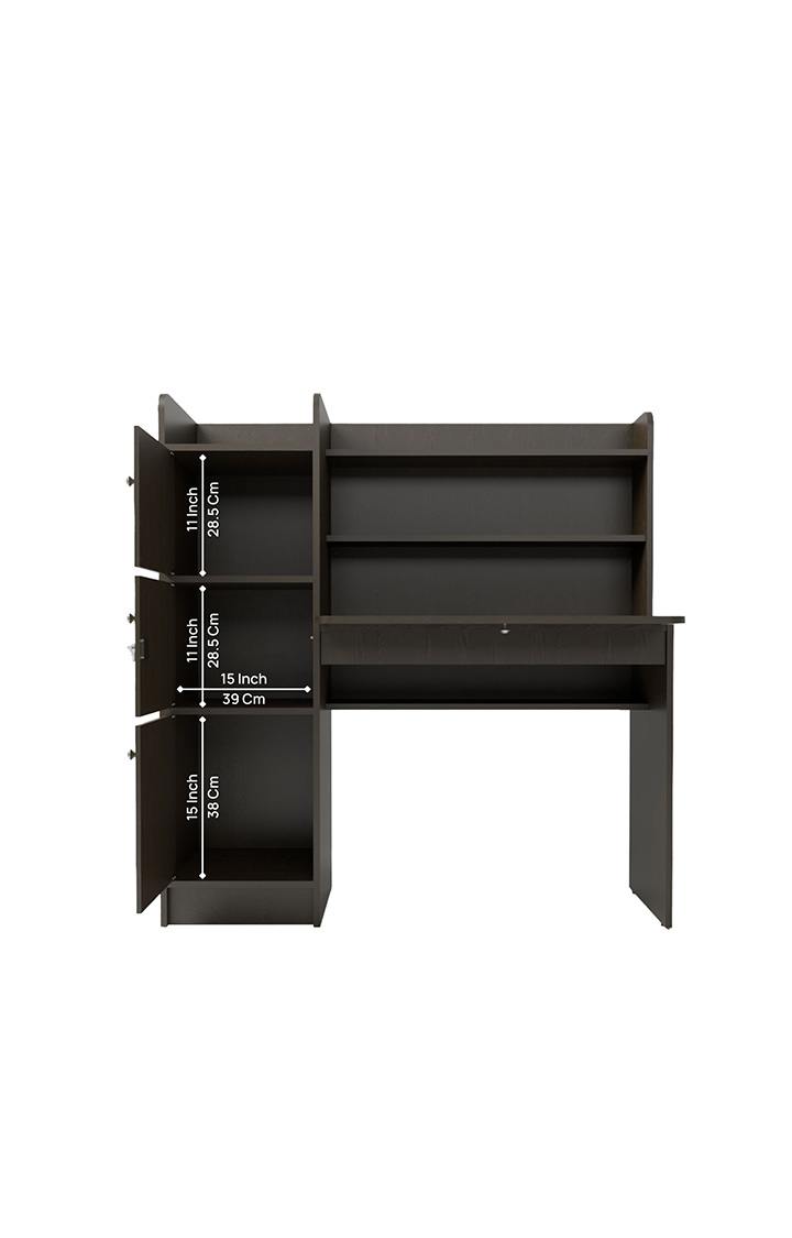 neudot Vision 3 Door Engineered Wood Study Table | Multi-Purpose Study Table | Computer Table for Students | Desk for Work from Home | 1 Year Warranty - Wenge Finish
