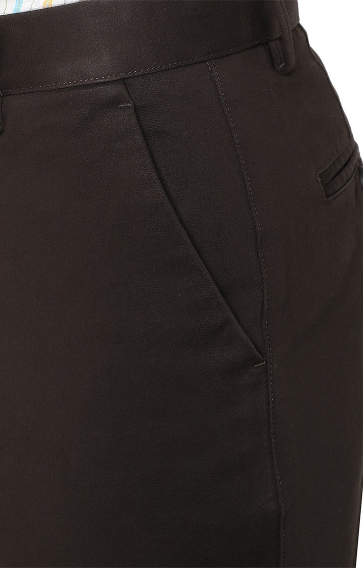 JadeBlue Sport | JBCT149/4,BLACK SELF Men's Black Cotton Solid Trousers 3