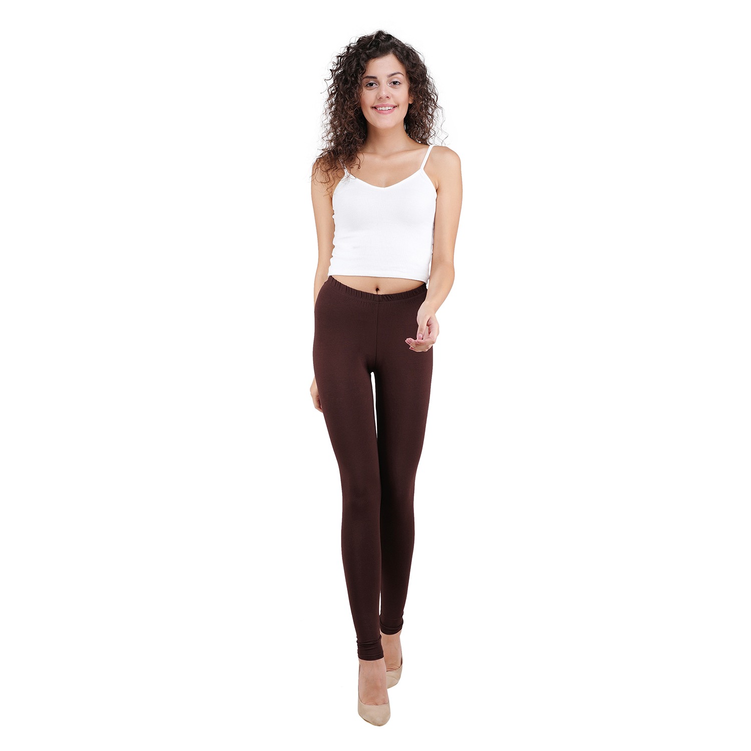 Spiffy Women Full Length Casual Dark Brown Leggings