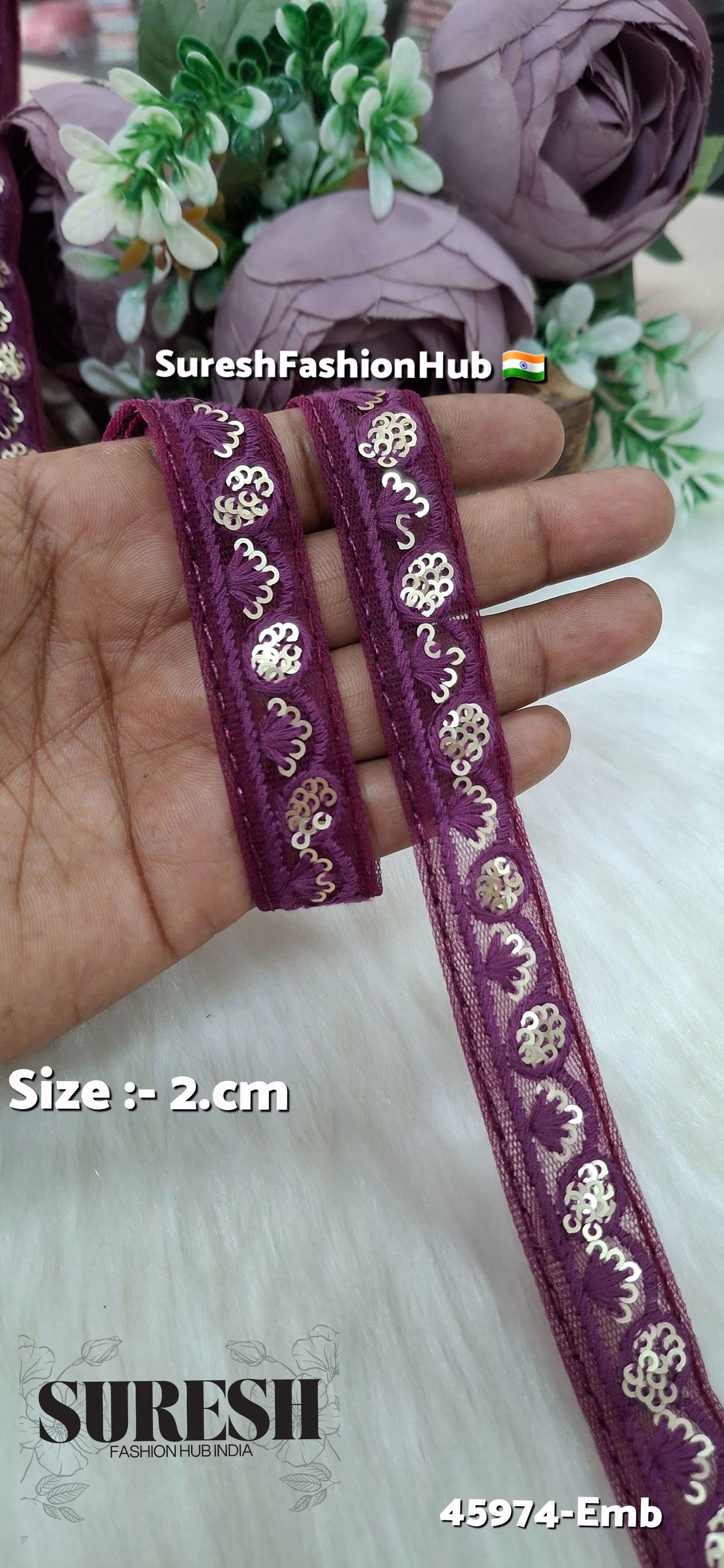 Majenta Tone-on-Tone Embroidery Lace