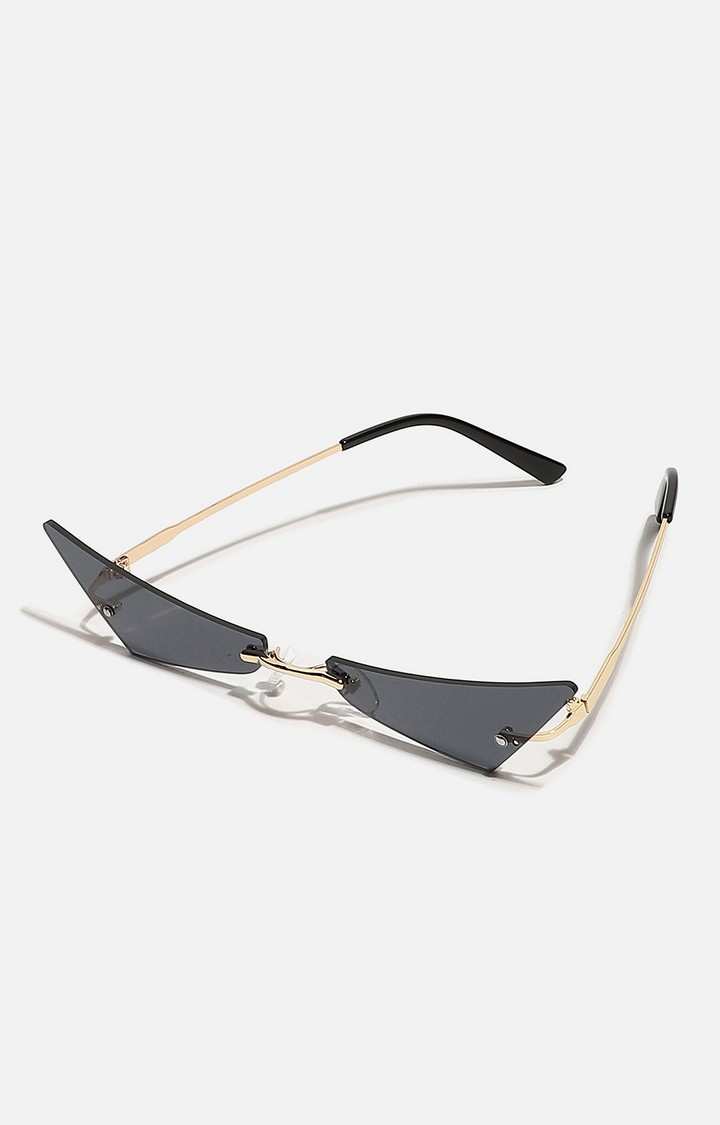Haute Sauce By Campus Sutra Women Black Lens & Gold-Toned Cateye Sunglasses With Polarised Lens