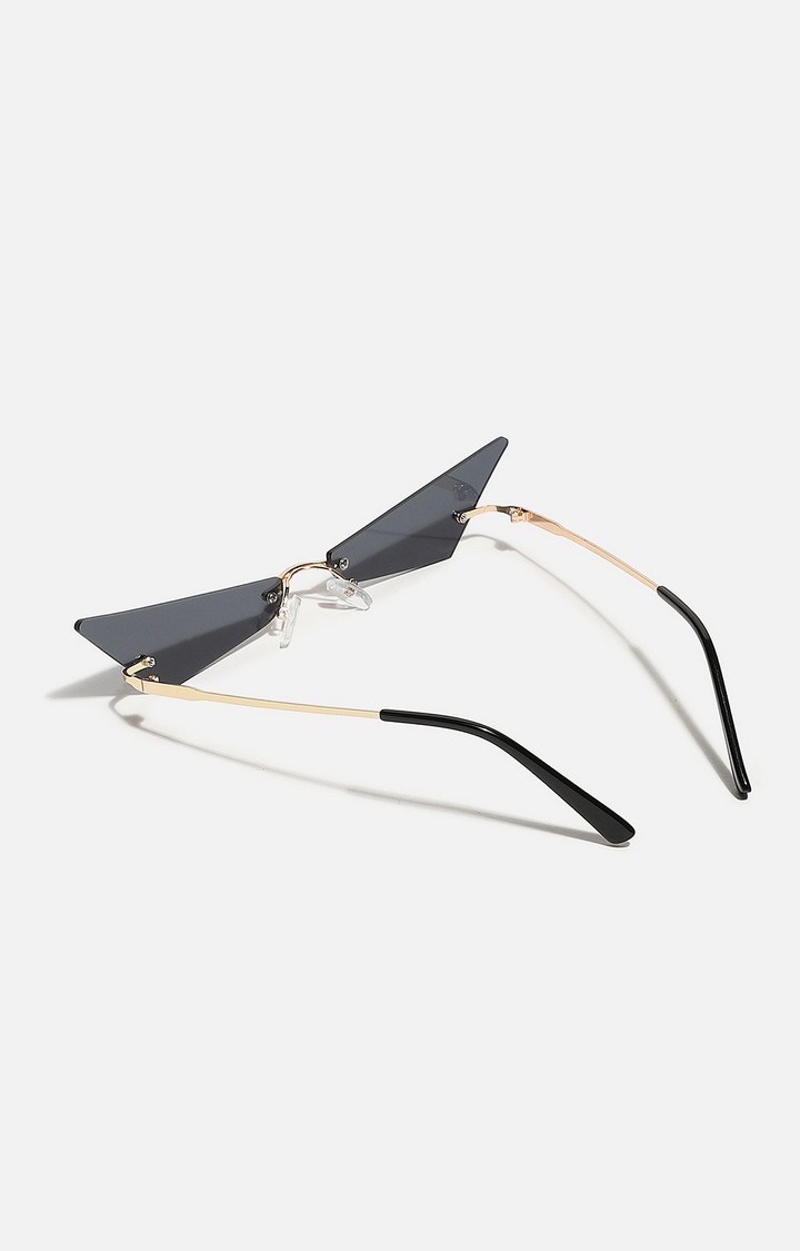 Haute Sauce By Campus Sutra Women Black Lens & Gold-Toned Cateye Sunglasses With Polarised Lens