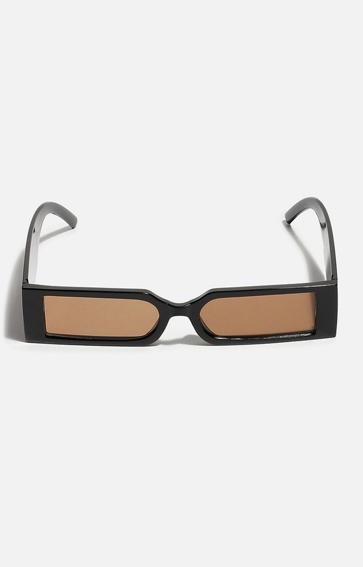 Haute Sauce By Campus Sutra Women Black Lens & Black Rectangle Sunglasses With Polarised Lens