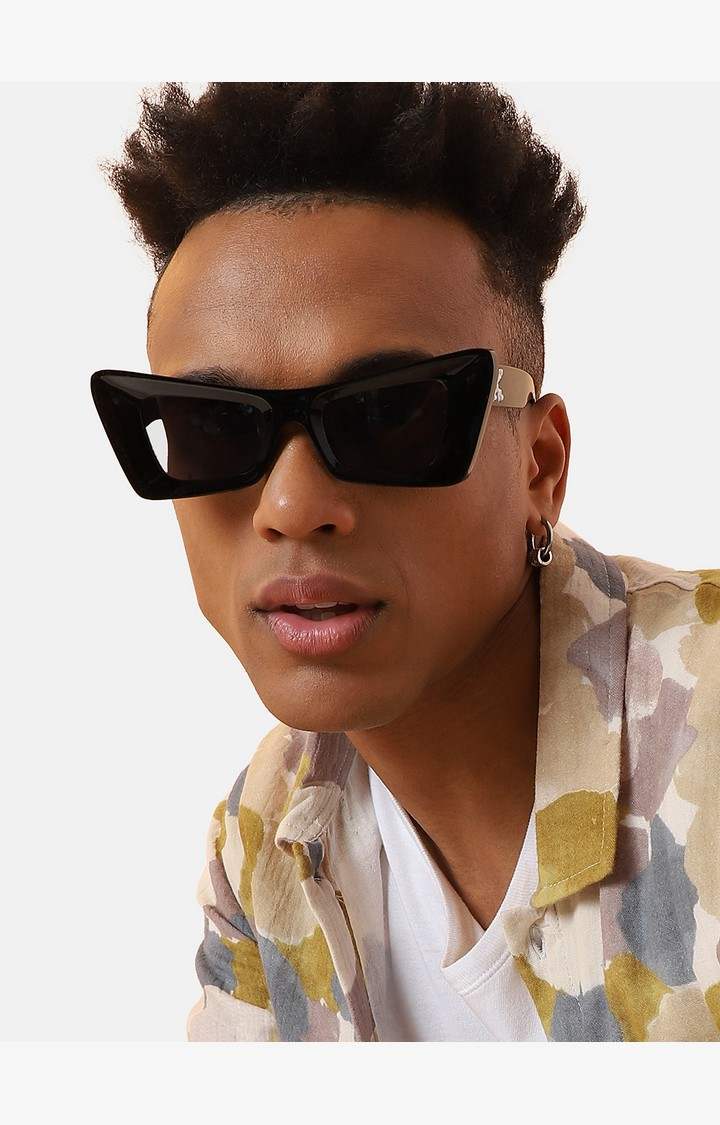French Accent By Campus Sutra Men Black Lens Cateye Sunglasses With Uv Protected Lens Fw23_Fasg1003