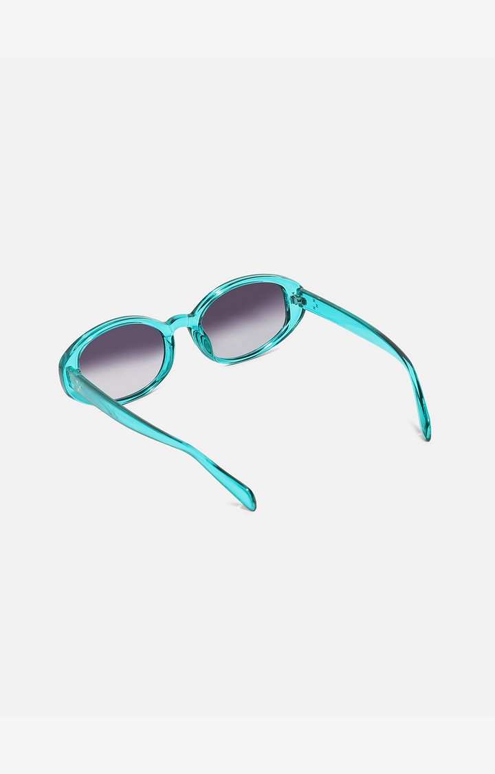 French Accent By Campus Sutra Men Grey Lens & Blue Oval Sunglasses With Uv Protected Lens