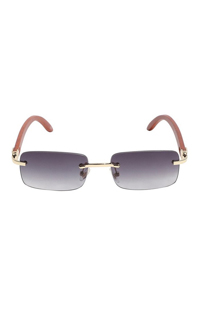 French Accent By Campus Sutra Men Grey Lens & Brown Rectangle Sunglasses With Uv Protected Lens