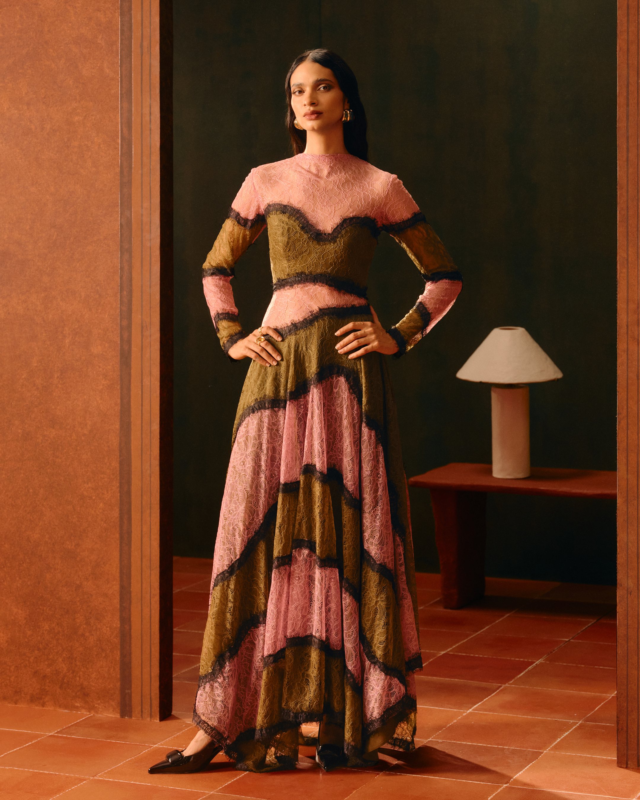 Rosewood Lace Gown