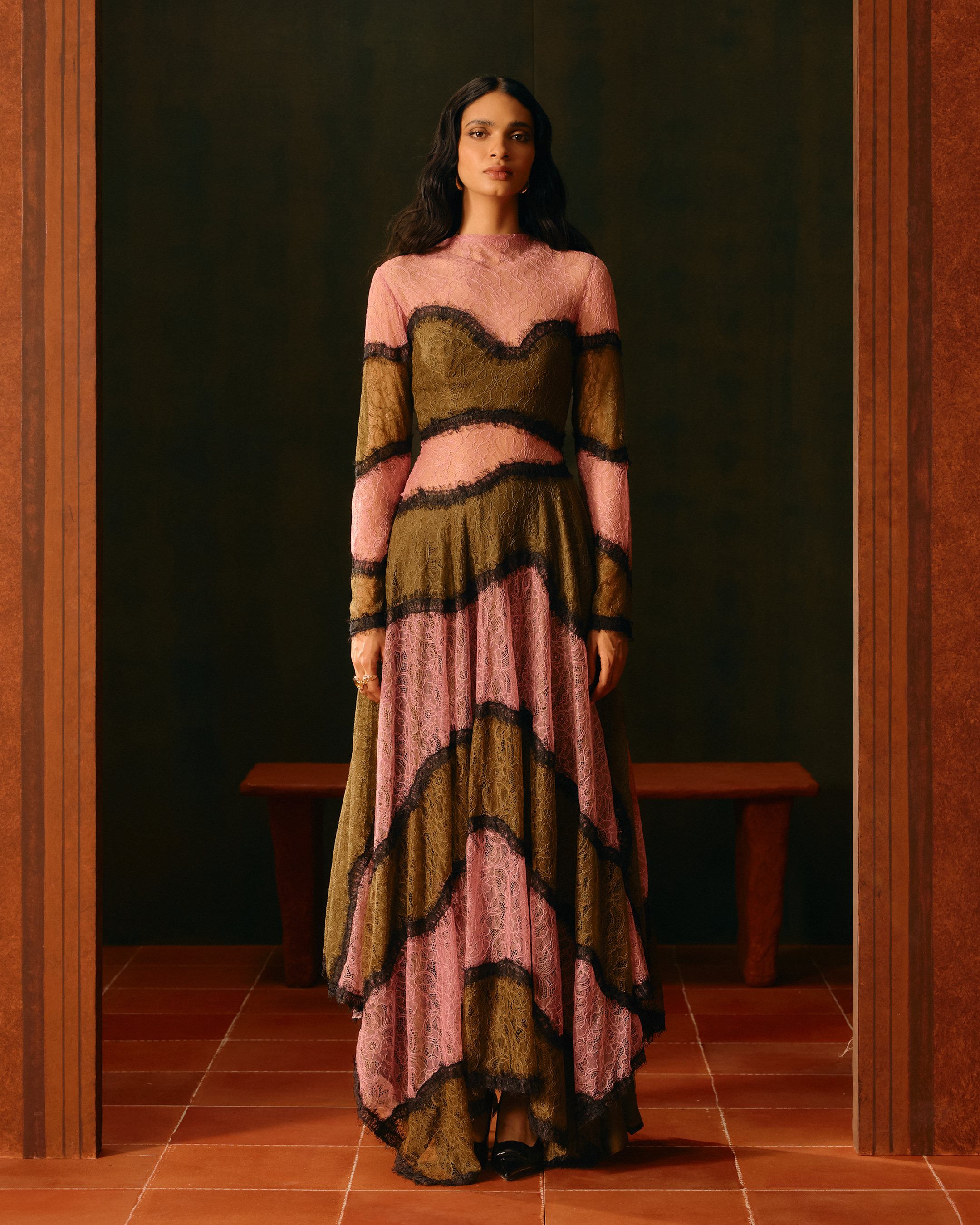 Rosewood Lace Gown