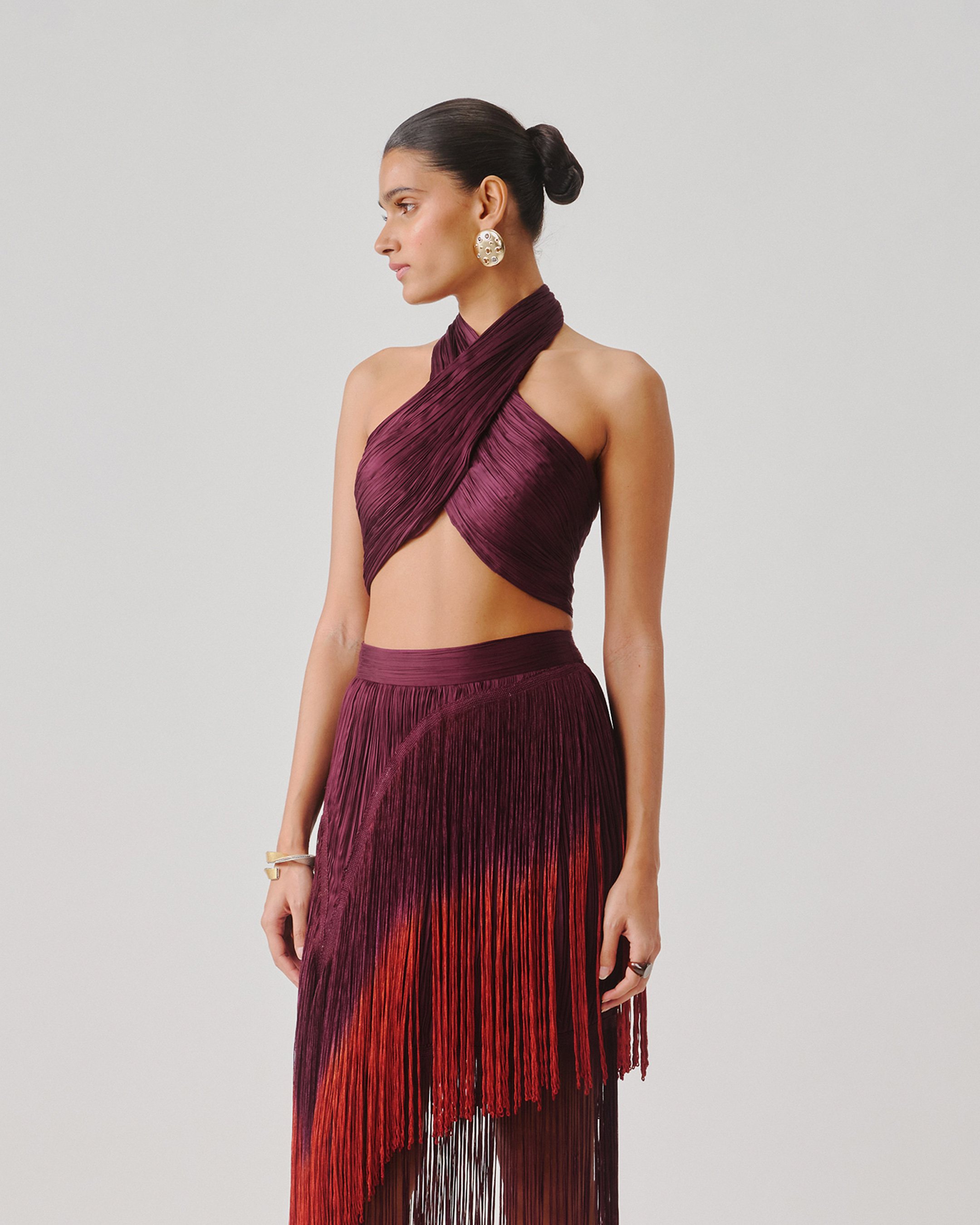 Hope Halter in Burgundy With Elastic Back