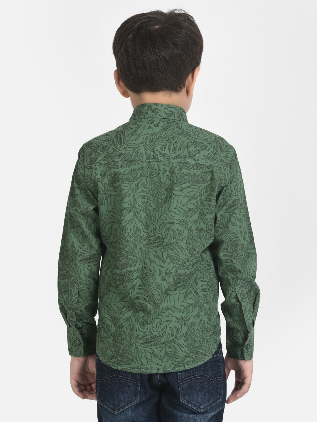 Crimsoune Club | Crimsoune Club Boy Green Floral Printed Shirt 1